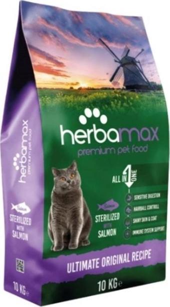 Herba Max Herbamax Premium Kısırlaştırılmış Somonlu Kedi Maması 10 Kg