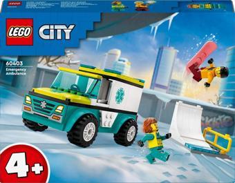 LEGO City 60403 Acil Ambulansı ve Snowboardcu +4 Yaş (79 Parça) 