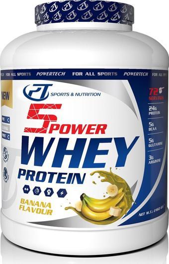 Powertech 5Power Whey Protein 2160g Muz Aromalı Protein Tozu