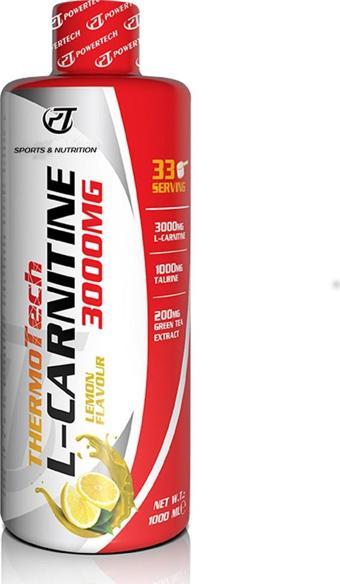 Powertech ThermoTech L-Karnitin 3000mg Limon Aromalı 1000 Ml L-Carnitine