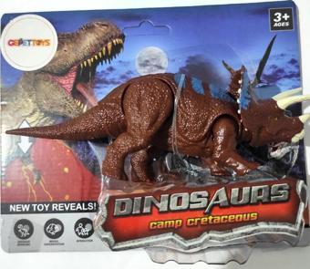 Gepettoys WS5305 Kafa ve Eklem Yerleri Hareket Ettirilebilir Triceratops Dinazor Figürü Kahverengi Mavi