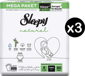 Sleepy Natural 6 Numara XLarge 240'lı Külot Bez