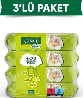 Komili Soft Islak Havlu 4 X 70 - 3'lü Paket - 840 Yaprak