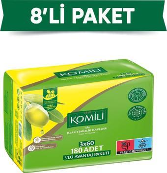 Komili Genel Kullanım Islak Havlu 3X60 - 8'li - 1440 Yaprak