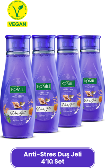 Komili Anti-Stres Vegan Duş Jeli 4'lü Set - Egzotik Koku - 4 X 500 ML