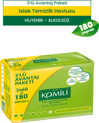 Komili Islak Havlu 3X60 - 180 Yaprak