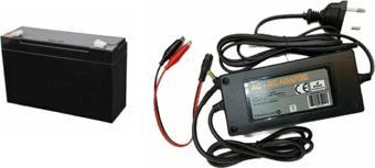 Ncpline 6V 12Ah 6 Volt 12 Amper Pilsan Uyumlu Akülü Araba Aküsü + 3.5 Amper Şarj