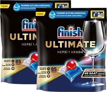 Finish Ultimate Hepsi Bir Arada 170 Kapsül Bulaşık Makinesi Deterjanı Tableti 85 x 2 Adet