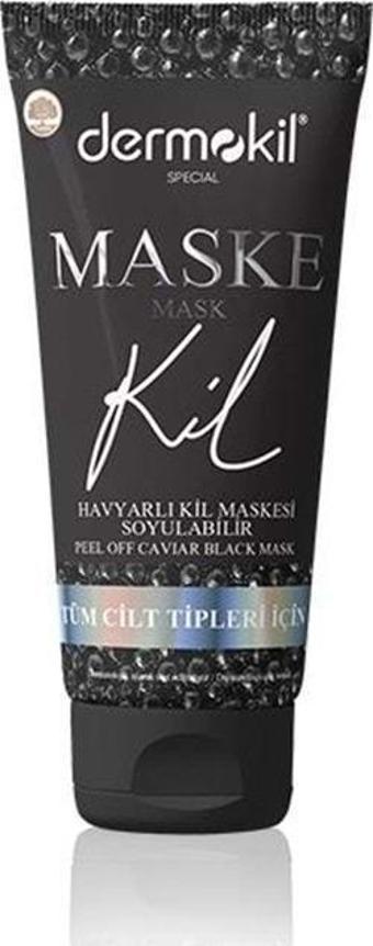 Dermokil Soyulabilir Havyarlı Siyah Kil Yüz Maskesi 75 ml (TÜM CİLT TİPLERİ İÇİN)