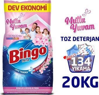 Bingo Matik 10 Kg Mutlu Yuvam Renkliler Ve Beyazlar Toz Çamaşır Deterjanı Ekonomi Paketi 2'li