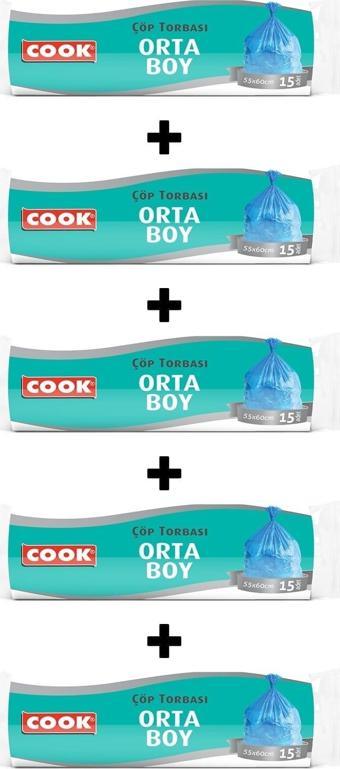 Cook Çöp Torbası Orta Boy 5'li Paket