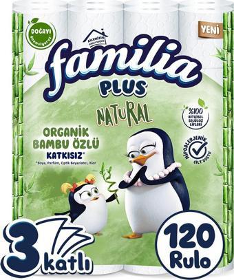 Familia Plus Natural Tuvalet Kağıdı 120 Rulo (40 Rulo X 3 Paket)