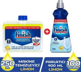 Finish Bulaşık Makinesi Temizleyici Sıvı 250 ml Limon + Parlatıcı 400 ml Limon