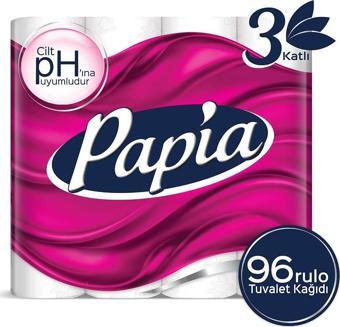 Papia Tuvalet Kağıdı 96 Rulo (32 Rulo X 3 Paket)