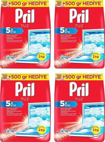 Pril 5 Etki Bulaşık Makinesi Tuzu 2 Kg X 4 Adet