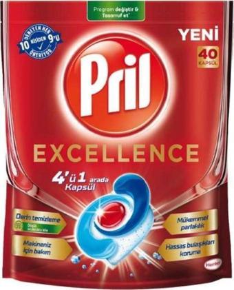 Pril Excellence 4'ü 1 Arada Bulaşık Makinesi Tableti 40'lı