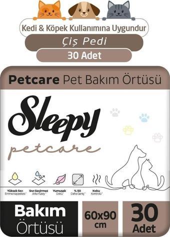 Sleepy Petcare Pet Bakım Örtüsü 60x90 Cm 30 Adet