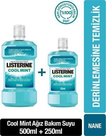 Listerine Cool Mint Ağız Bakım Suyu 500+250 ml
