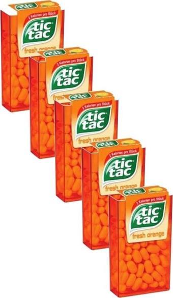 Tic Tac Orange Portakallı Şeker Aromalı Şekerleme 18 gr 5 Adet