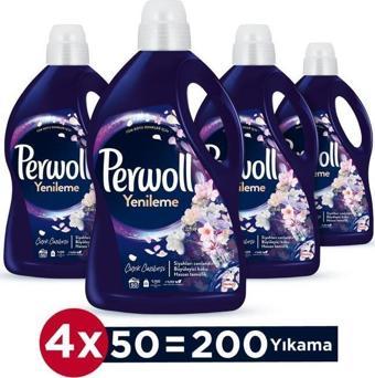 Perwoll Hassas Bakım Sıvı Çamaşır Deterjanı 4'lü Set 200 Yıkama (4x2,75 L Çiçek Cazibesi Koyu Renkler)