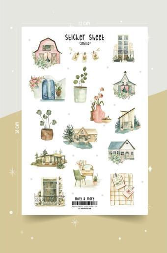 MuslimWalk Amelia – Vintage Temalı Sticker Seti #114