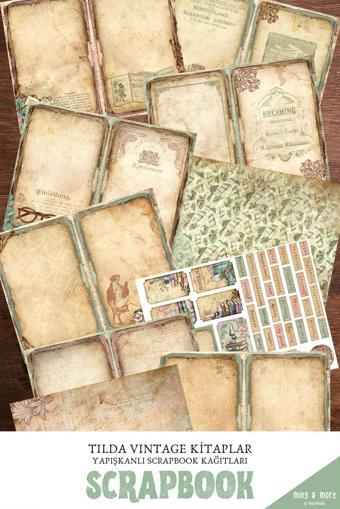 MuslimWalk Tilda Vintage Okuma Temalı Yapışkanlı Scrapbook Kağıtları 10'lu Set #sb101