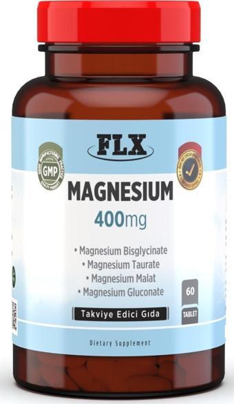 Flx 60 Tablet Magnesium Elementleri 400 Mg Magnezyum Bisglisinat Malat Taurat Glukonat