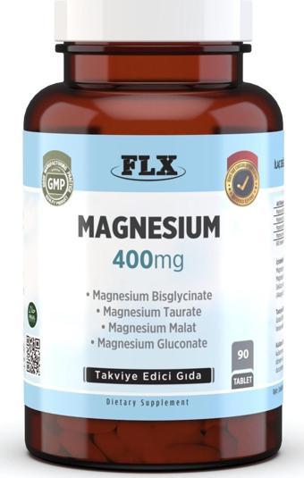 Flx 90 Tablet Magnesium Elementleri 400 Mg Magnezyum Bisglisinat Malat Taurat Glukonat