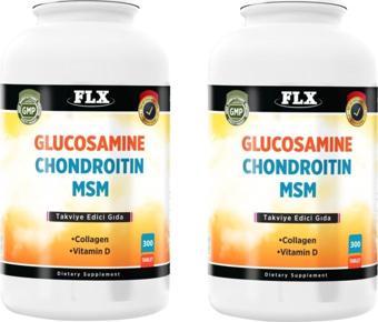 Flx Glucosamine Chondroitin Msm Collagen Vitamin D Glukozamin 300 Tablet X 2 Kutu