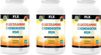 Flx Glucosamine Chondroitin Msm Collagen Vitamin D Glukozamin 300 Tablet X 3 Kutu