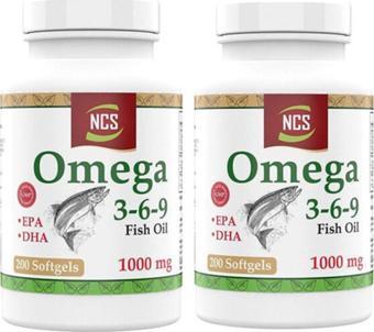 Ncs Omega 3-6-9 Fish Oil 1000Mg 2 Kutu 200 Softgels 2 Kutu