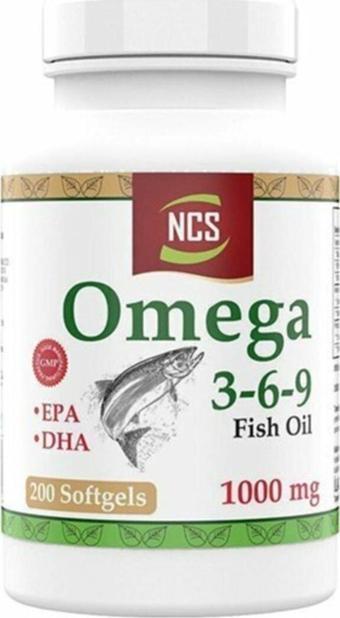 Ncs Omega 3-6-9 Fish Oil 1000Mg 200 Softgels Keten Tohumu Yağı