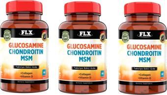 Flx Glucosamine Chondroitin Msm Collagen Vitamin D Glukozamin 60 Tablet X 3 Kutu