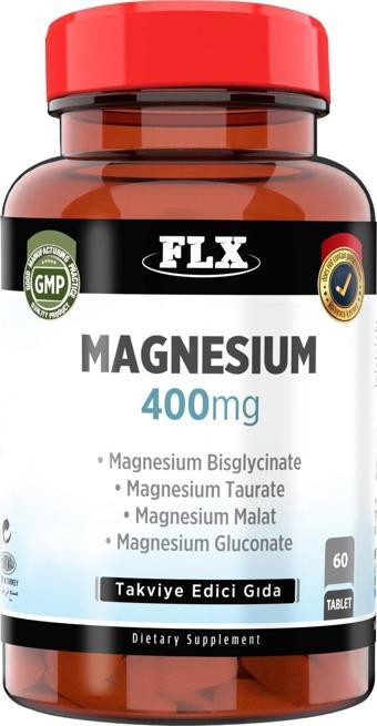 Flx 60 Tablet Magnezyum Bisglisinat Malat Taurat Glukonat Magnesium Elementleri 400 Mg