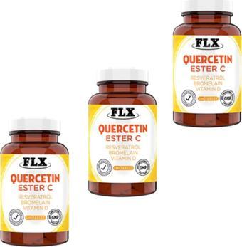 Flx Quercetin Ester C Resveratrol Bromelain Vitamin D Magnezyum Aserola 120 Tablet X 3 Kutu