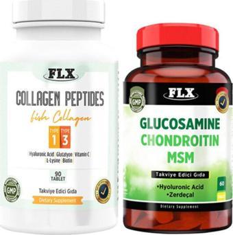 Flx Kollajen Tip 1-3 90 Tablet & Glucosamine Zerdeçal 60 Tablet