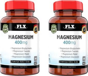 Flx Magnesium Magnezyum Bisglisinat Malat Taurat Glukonat 60 Tablet X 2 Kutu