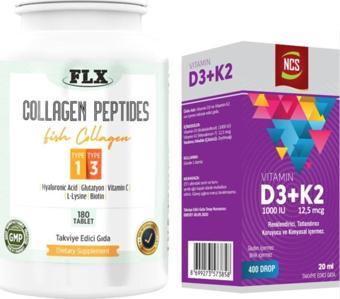 Ncs Balık Kollajeni Tip 1-3 Collagen 180 Tablet Vitamin D3 K2 20 Ml