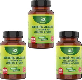 Ncs Berberis Vulgaris Alfa Lipoik Asit Tarçın Zerdeçal 120 Tablet X 3 Kutu 360 Tablet