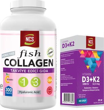 Ncs Collagen Tip 1-3 Balık Kollajen Cla Biotin 300 Tablet+Vitamin D3-K2