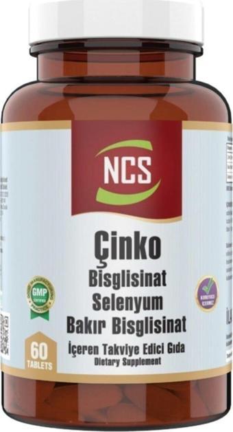 Ncs Çinko Bisglisinat & Bakır Selenium 60 Tablet Zinc