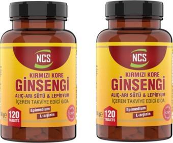 Ncs Kırmızı Ginseng Alıç Arı Sütü Lepidyum 120 Tablet 2 Kutu 240 Tablet