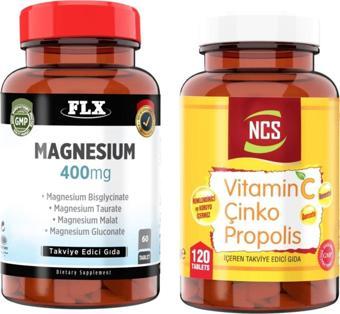 Ncs Flx Magnesium Elemental Complex 400 Mg 60 Tablet + Vitamin C Çinko Propolis 120 Tablet