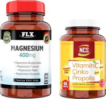Ncs Flx Magnesium Elemental Complex 400 Mg 60 Tablet + Vitamin C Çinko Propolis 60 Tablet