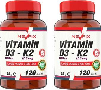 Nevfix Vitamin D3-K2 120 Tablet 2 Kutu