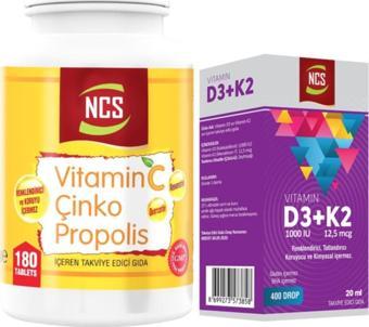Ncs Vitamin C Çinko Propolis 180 Tablet+Vitamin D3 K2 20 Ml