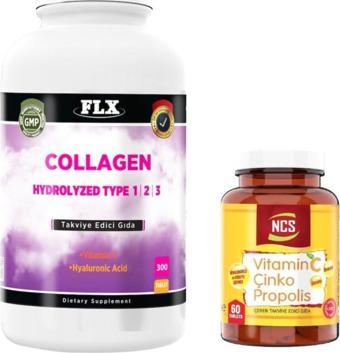 Ncs Vitamin C Çinko Propolis 60 Tablet Ve Kolajen Tip 1-2-3 300 Tablet