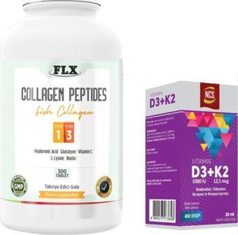 Ncs Collagen Balık Tip 1-3 300 Tablet + Vitamin D3 Vitamin K2 20 Ml