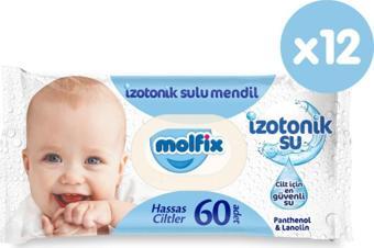 Molfix Izotonik Sulu Islak Mendil Hassas Ciltler 60'lı 12*60 720 Yaprak