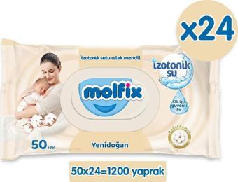 Molfix Izotonik Sulu Islak Mendil Yenidoğan 50 Lix24 Adet(1200 YAPRAK)